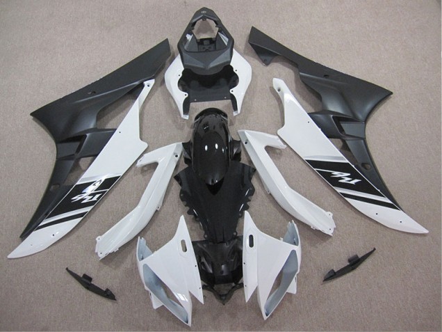 Blanco Negro ABS Moto Plástico Yamaha R6 2006-2007 Blanco Negro ABS Moto Plástico Yamaha R6 2006-2007