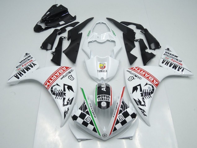 Blanco Negro Abrath Carenado Moto Yamaha R1 2009-2011 Blanco Negro Abrath Carenado Moto Yamaha R1 2009-2011
