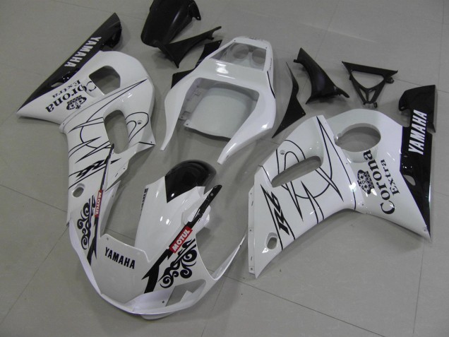 Blanco Negro Corona Carenado Moto Yamaha R6 1998-2002 Blanco Negro Corona Carenado Moto Yamaha R6 1998-2002