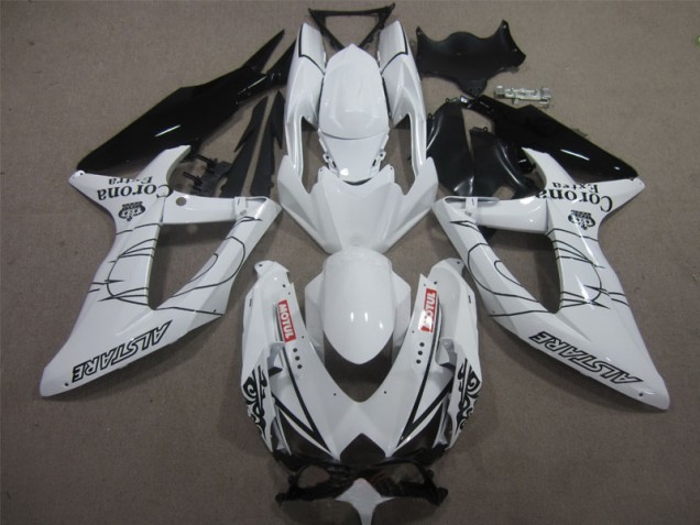 Blanco Negro Corona Extra Motul Carenado Moto Suzuki GSXR 600 K8 2008-2010 Blanco Negro Corona Extra Motul Carenado Moto Suzuki GSXR 600 K8 2008-2010