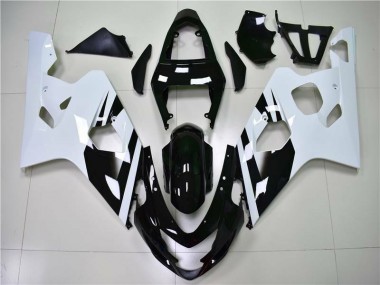 Blanco Negro Inyección Kit Carenado Moto Suzuki GSXR 600 / 750 K4 2004-2005