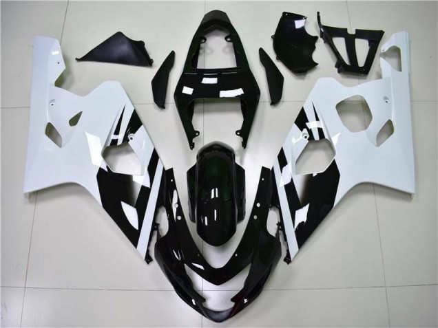 Blanco Negro Inyección Kit Carenado Moto Suzuki GSXR 600 / 750 K4 2004-2005 Blanco Negro Inyección Kit Carenado Moto Suzuki GSXR 600 / 750 K4 2004-2005