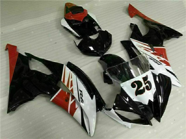 Blanco Negro Inyección Kit Carenado Moto Yamaha R6 2008-2016 Blanco Negro Inyección Kit Carenado Moto Yamaha R6 2008-2016