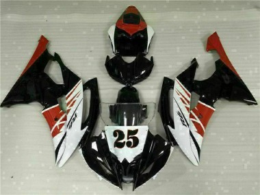 Blanco Negro Inyección Kit Carenado Moto Yamaha R6 2008-2016