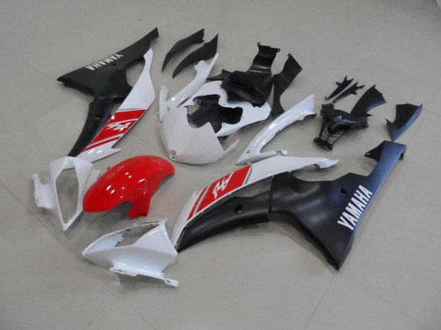 Blanco & Negro Mate Carenado Moto Yamaha R6 2008-2016 Blanco & Negro Mate Carenado Moto Yamaha R6 2008-2016
