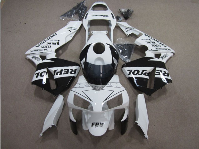 Blanco Negro Repsol Carenado Moto Honda CBR 600 RR 2003-2004 Blanco Negro Repsol Carenado Moto Honda CBR 600 RR 2003-2004