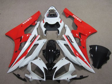 Blanco Negro Rojo Carenado Moto Yamaha R6 2006-2007