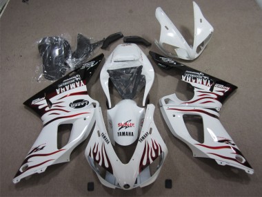 Blanco Negro Rojo Tiburón Carenado Moto Yamaha R1 2009-2011