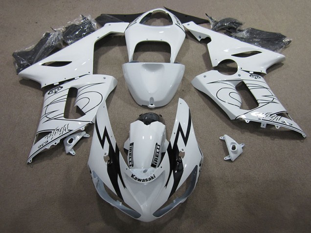 Blanco Ninja 636 Carenado Moto Kawasaki ZX6R 2005-2006 Blanco Ninja 636 Carenado Moto Kawasaki ZX6R 2005-2006