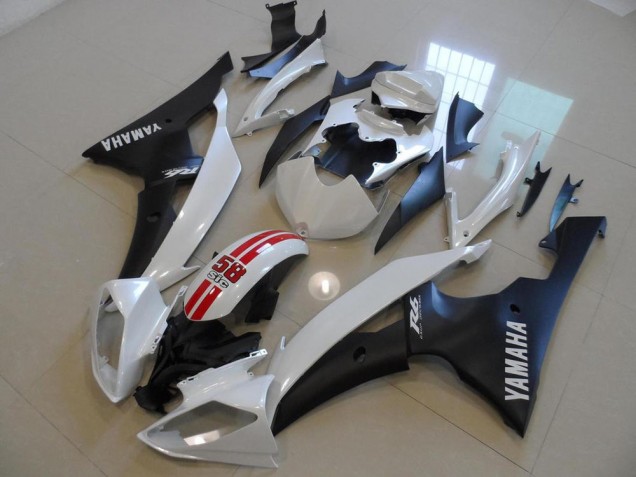 Blanco Perla & Negro 58 Sic Carenado Moto Yamaha R6 2008-2016 Blanco Perla & Negro 58 Sic Carenado Moto Yamaha R6 2008-2016