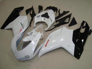Blanco Perla Negro Carenado Moto Ducati 848 1098 1198 2007-2014