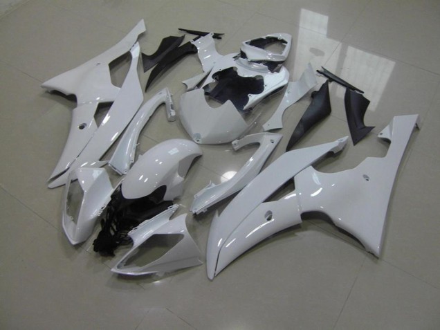 Blanco Perla Sin Calcomanías Carenado Moto Yamaha R6 2008-2016 Blanco Perla Sin Calcomanías Carenado Moto Yamaha R6 2008-2016