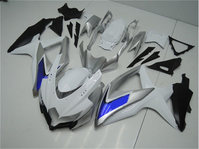 Blanco Plata Azul Carenado Moto Suzuki GSXR 600 / 750 K8 2008-2010 Blanco Plata Azul Carenado Moto Suzuki GSXR 600 / 750 K8 2008-2010