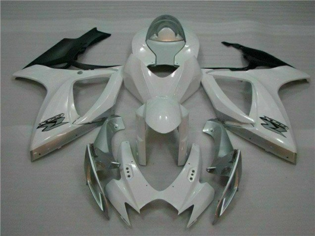 Blanco Plata Plástico Moto Suzuki GSXR 600 / 750 K6 2006-2007 Blanco Plata Plástico Moto Suzuki GSXR 600 / 750 K6 2006-2007