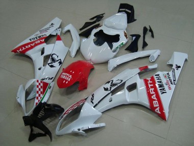 Blanco Rojo Abarth Carenado Moto Yamaha R6 2006-2007