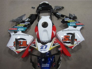 Blanco Rojo Azul Lee 27 Carenado Moto Honda CBR 600 RR 2005-2006
