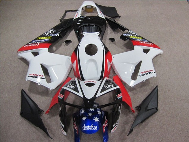 Blanco Rojo Azul Lee Carenado Moto Honda CBR 600 RR 2005-2006 Blanco Rojo Azul Lee Carenado Moto Honda CBR 600 RR 2005-2006