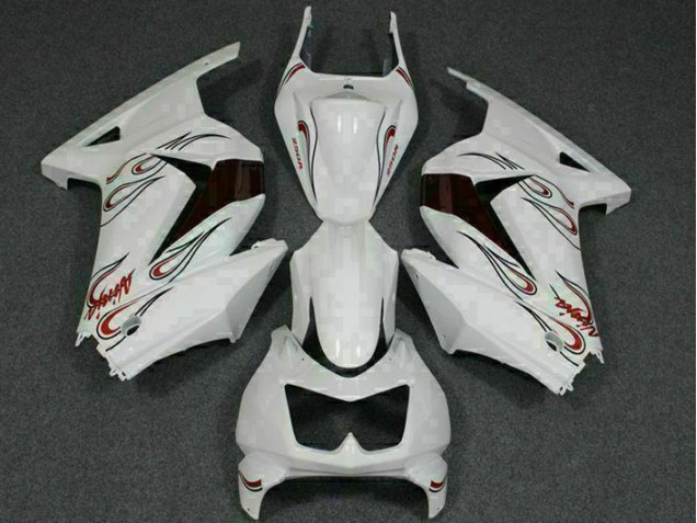 Blanco Rojo Carenado Moto Kawasaki EX250 2008-2012 Blanco Rojo Carenado Moto Kawasaki EX250 2008-2012