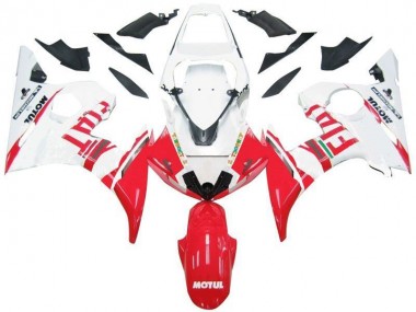 Blanco Rojo Fiat Carenado Moto Yamaha R6 2003-2005