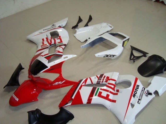 Blanco Rojo Fiat Motul Acer Carenado Moto Yamaha R6 1998-2002 Blanco Rojo Fiat Motul Acer Carenado Moto Yamaha R6 1998-2002