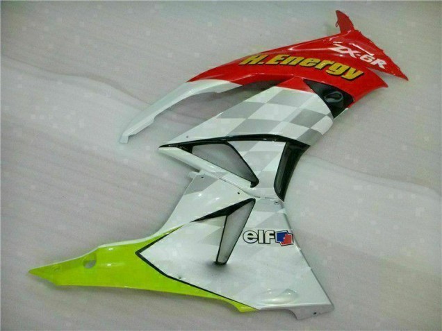 Blanco Rojo H. Energy Carenado Moto Kawasaki ZX6R 2009-2012 Blanco Rojo H. Energy Carenado Moto Kawasaki ZX6R 2009-2012