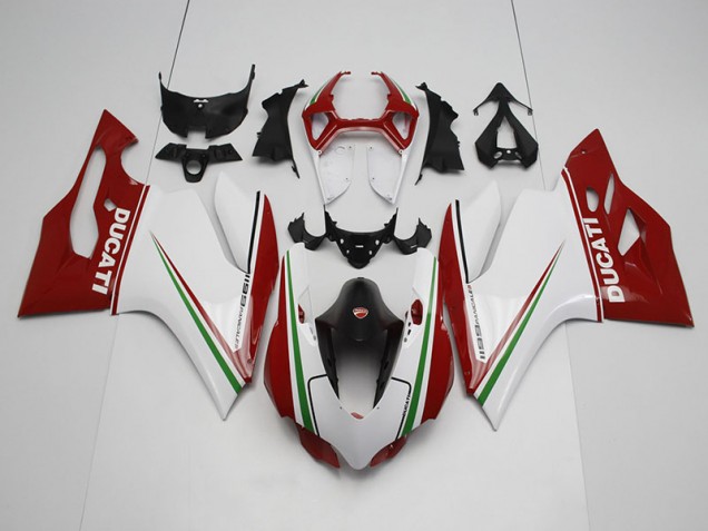Blanco Rojo Inyección Kits Carenado Moto Ducati 1199 2011-2014 Blanco Rojo Inyección Kits Carenado Moto Ducati 1199 2011-2014