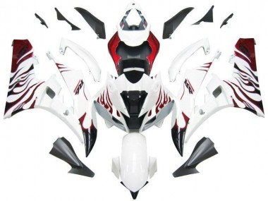 Blanco Rojo Llama Carenado Moto Yamaha R6 2006-2007