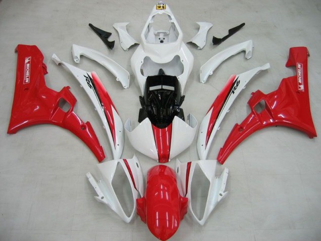 Blanco Rojo Michelin Carenado Moto Yamaha R6 2006-2007 Blanco Rojo Michelin Carenado Moto Yamaha R6 2006-2007