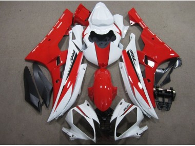 Blanco Rojo Negro Calcomanía Carenado Moto Yamaha R6 2006-2007