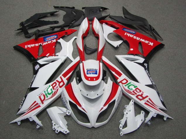 Blanco Rojo Rapid Carenado Moto Kawasaki ZX6R 2009-2012 Blanco Rojo Rapid Carenado Moto Kawasaki ZX6R 2009-2012