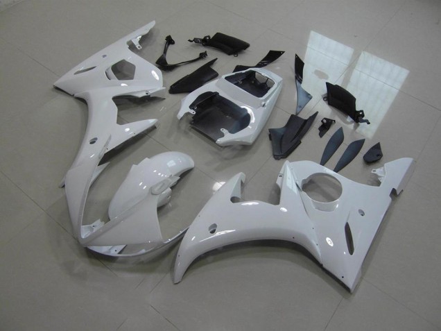 Blanco Sin Calcomanías Carenado Moto Yamaha R6 2003-2005 Blanco Sin Calcomanías Carenado Moto Yamaha R6 2003-2005