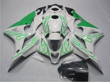 Blanco Verde Llama Carenado Moto Honda CBR 600 RR 2007-2008
