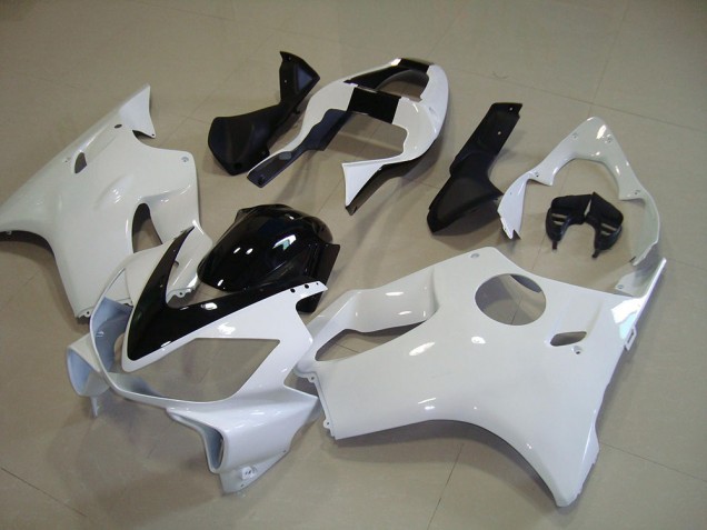 Blanco con Negro Raya Carenado Moto Honda CBR 600 F4i 2001-2003 Blanco con Negro Raya Carenado Moto Honda CBR 600 F4i 2001-2003