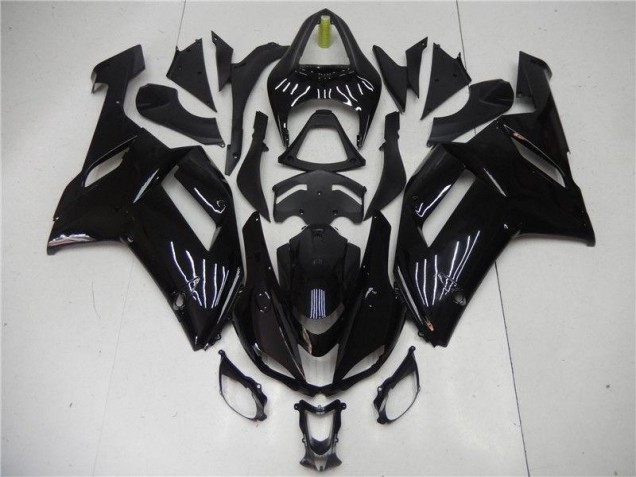 Brillante Negro Kits Carenado Moto Kawasaki ZX6R 2007-2008 Brillante Negro Kits Carenado Moto Kawasaki ZX6R 2007-2008
