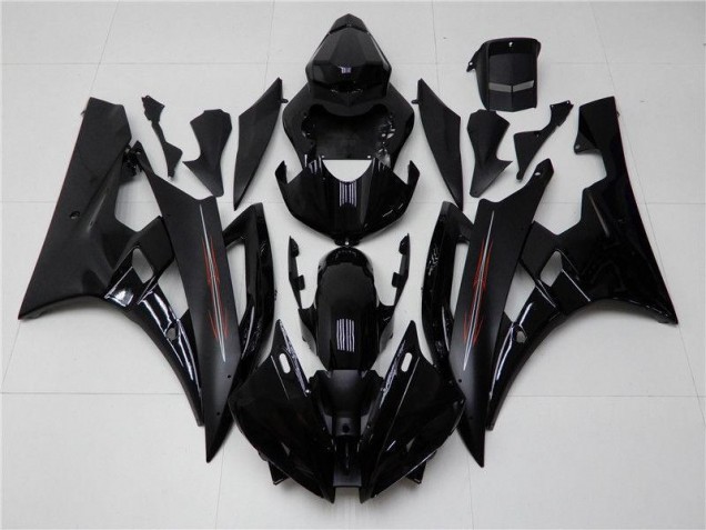 Brillante Negro Mate Carenado Moto Yamaha R6 2006-2007 Brillante Negro Mate Carenado Moto Yamaha R6 2006-2007