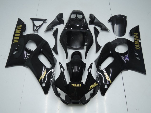 Brillante Negro Oro Pegatinas Carenado Moto Yamaha R6 1998-2002 Brillante Negro Oro Pegatinas Carenado Moto Yamaha R6 1998-2002