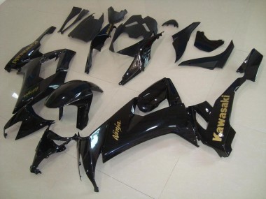 Brillante Negro con Oro Pegatinas Carenado Moto Kawasaki ZX10R 2008-2010
