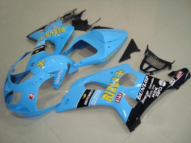 Claro Azul Negro Carenado Moto Suzuki GSXR 1000 K1 2000-2002