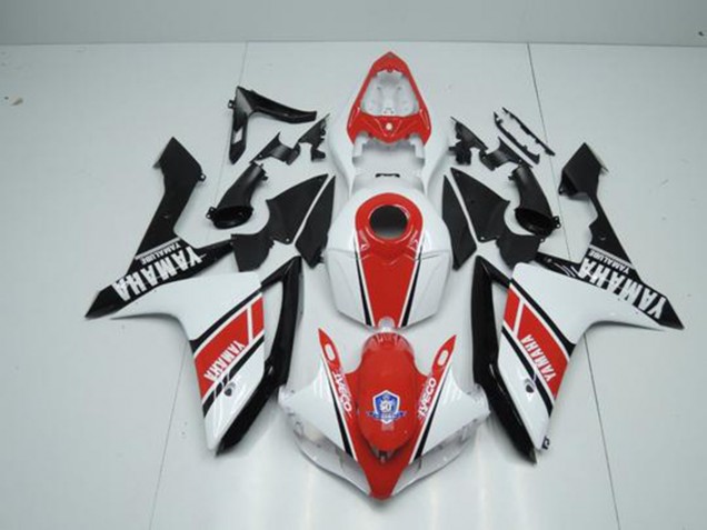 Fábrica Rojo Blanco Carenado Moto Yamaha R1 2007-2008 Fábrica Rojo Blanco Carenado Moto Yamaha R1 2007-2008