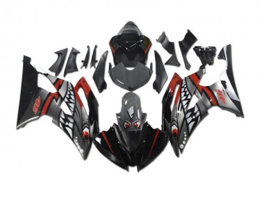Gris Rojo Tiburón Carenado Moto Yamaha R6 2008-2016