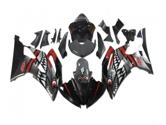 Gris Rojo Tiburón Carenado Moto Yamaha R6 2008-2016 Gris Rojo Tiburón Carenado Moto Yamaha R6 2008-2016