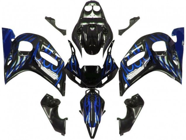 Llama azul negra Carenado Moto Yamaha R6 1998-2002 Llama azul negra Carenado Moto Yamaha R6 1998-2002