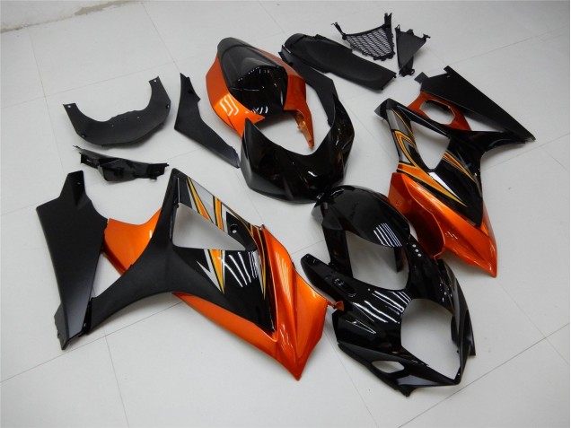 Naranja Negro Carenado Moto Suzuki GSXR 1000 K7 2007-2008 Naranja Negro Carenado Moto Suzuki GSXR 1000 K7 2007-2008