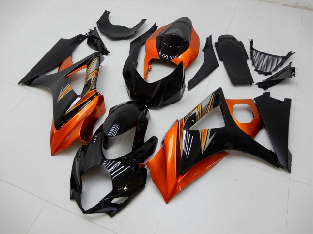 Naranja Negro Carenado Moto Suzuki GSXR 1000 K7 2007-2008 Naranja Negro Carenado Moto Suzuki GSXR 1000 K7 2007-2008
