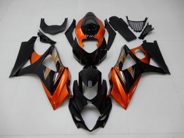 Naranja Negro Carenado Moto Suzuki GSXR 1000 K7 2007-2008 Naranja Negro Carenado Moto Suzuki GSXR 1000 K7 2007-2008