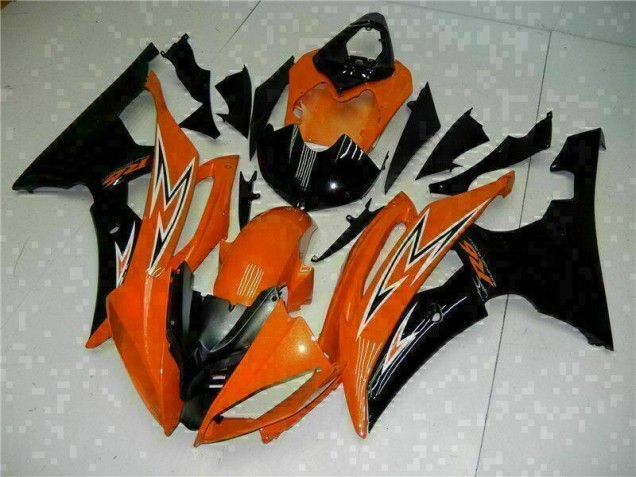 Naranja Negro Carenado Moto Yamaha R6 2008-2016 Naranja Negro Carenado Moto Yamaha R6 2008-2016