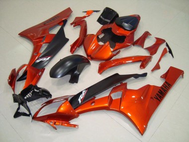 Naranja Negro Mate Kit Carenado Moto Yamaha R6 2006-2007