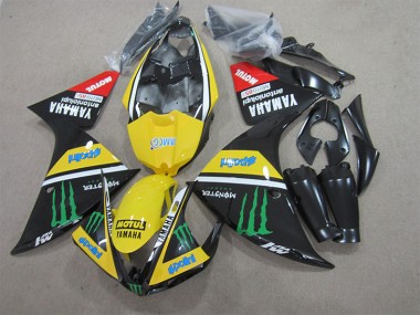 Negro Amarillo Motul Monster Carenado Moto Yamaha R1 2009-2011