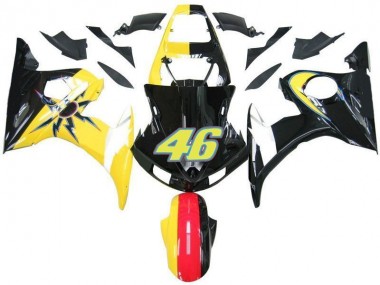 Negro Amarillo No. 46 Carenado Moto Yamaha R6 2003-2005