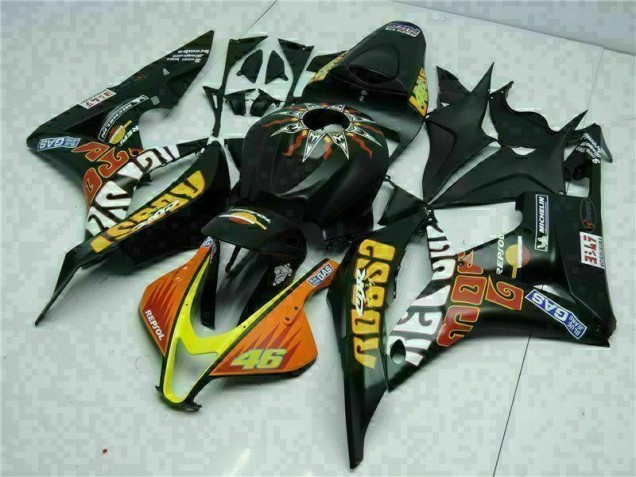 Negro Amarillo Repsol 46 Carenado Moto Honda CBR 600 RR 2007-2008 Negro Amarillo Repsol 46 Carenado Moto Honda CBR 600 RR 2007-2008